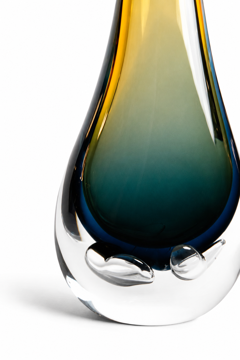 Amber to Teal Gradient Flame Vase