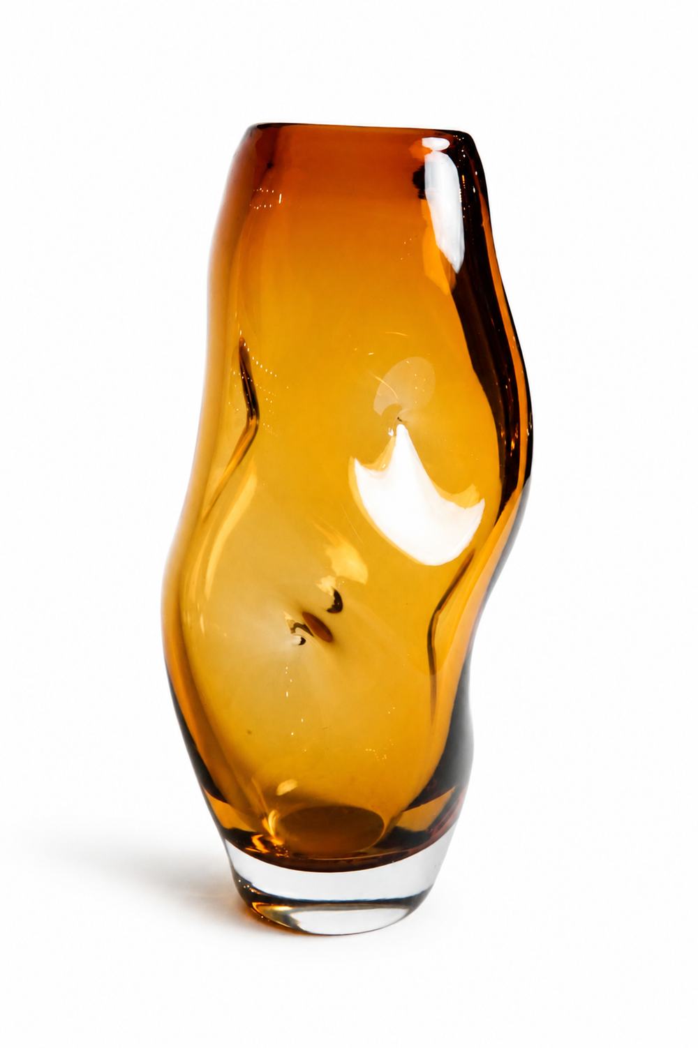Amber Barrel Vase