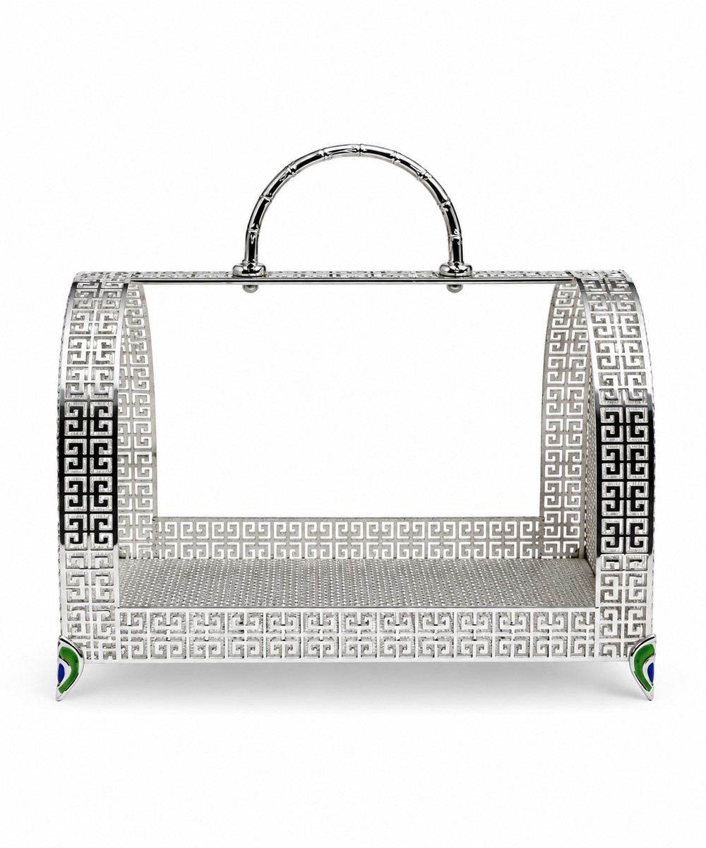 Regal Greek Key Fretwork Hamper Basket