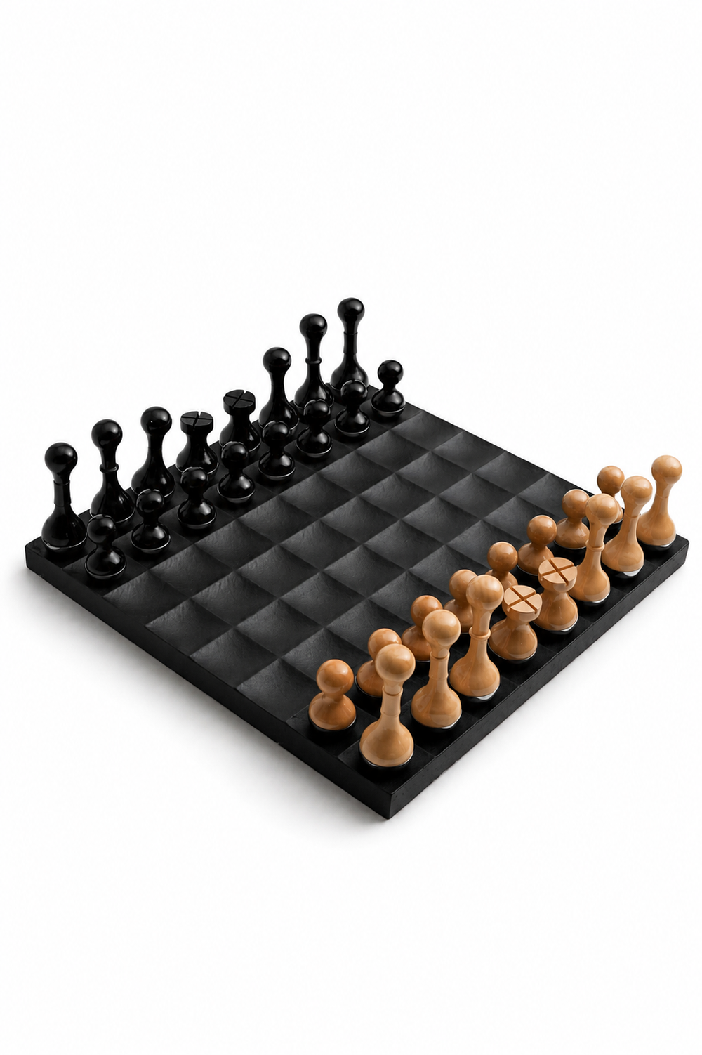 Exclusive Ebony & Natural Turned Chess Set