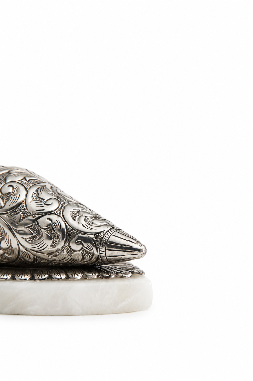 Chased Silver Conch (Shankh)
