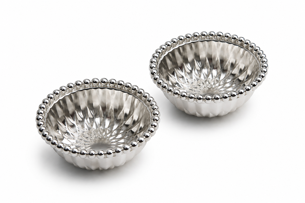 Verona Pearl Beaded Duo Bowl Server