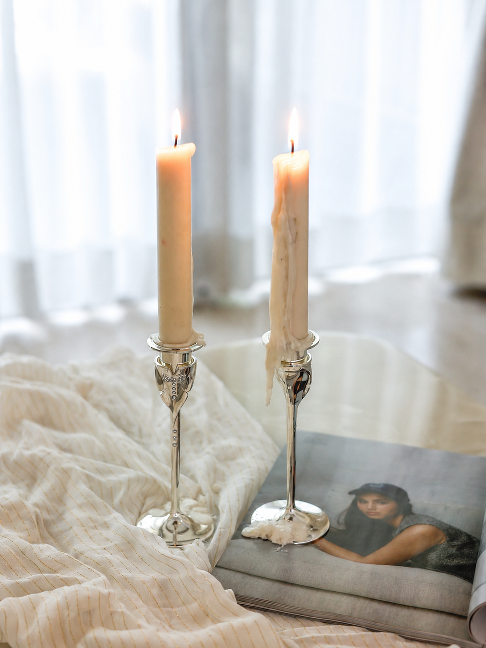 Verona Art Nouveau Candle Stand Set