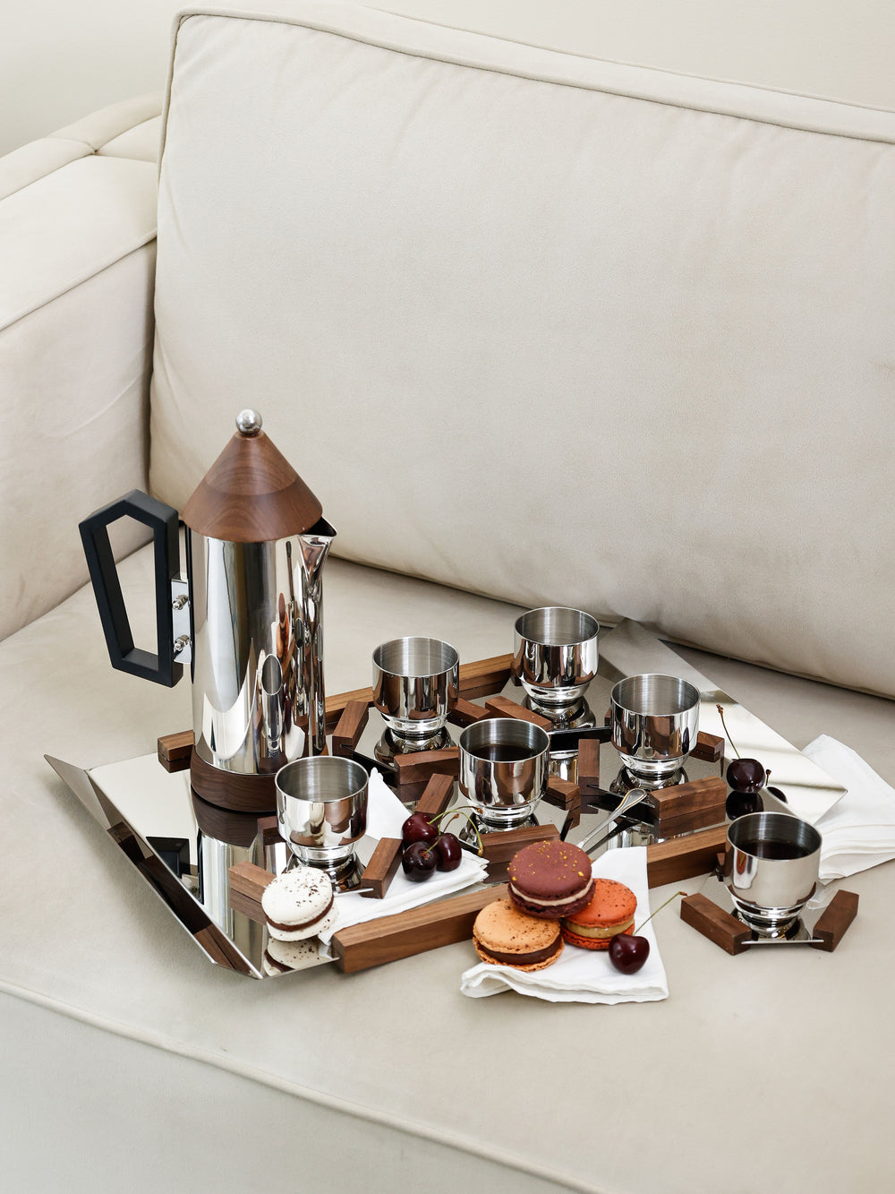Library Bar Coffee Jug and Cup Set with Tray