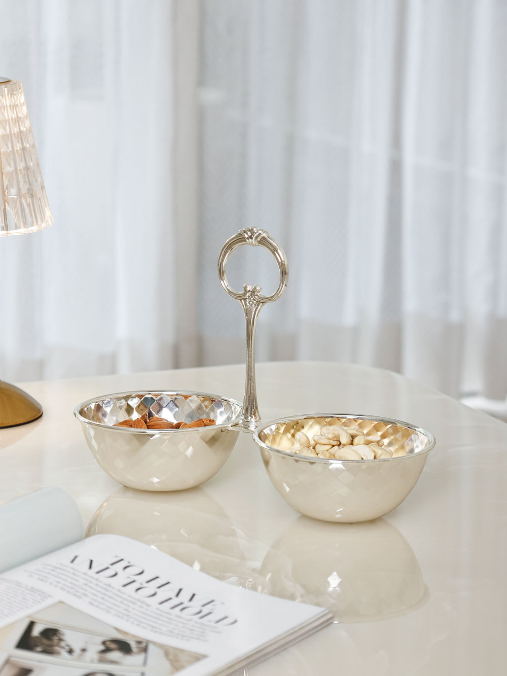 Verona Twin Bowl Server with Loop Handle
