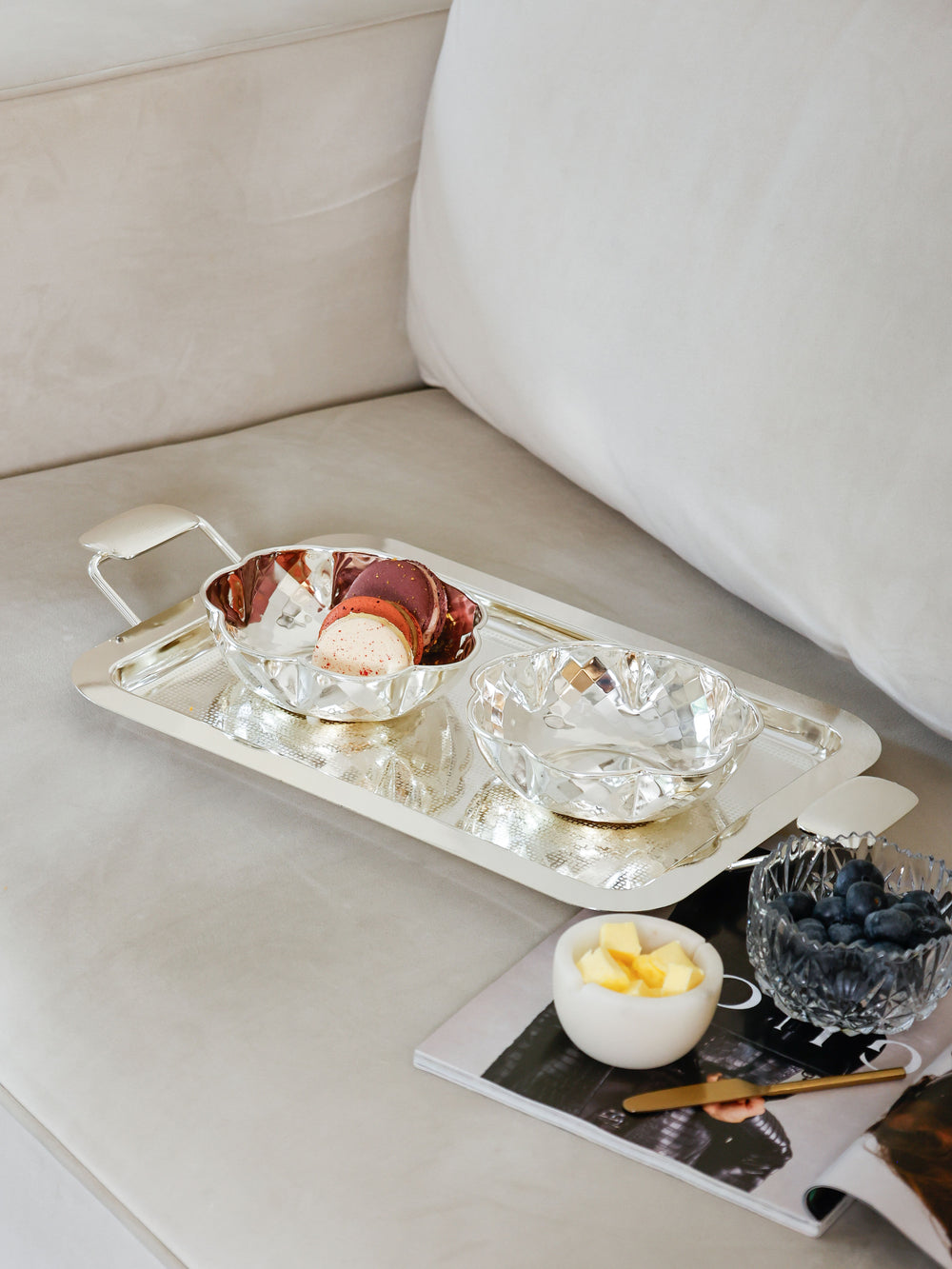 Verona Handled Tray and Snack Bowl Gift Set