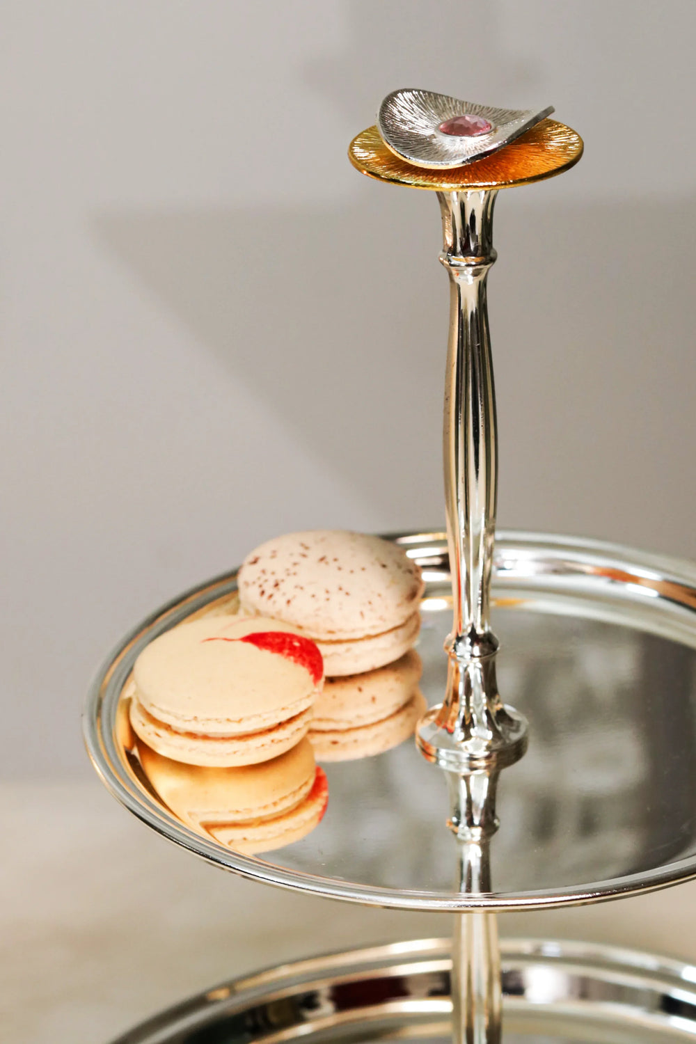 Eternal Bloom Silver-Plated Two-Tier Serving Stand - image 3