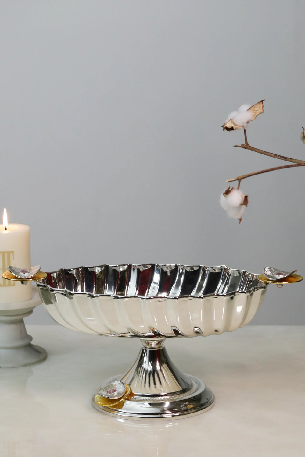 Eternal Bloom Silver-Plated Fruit Bowl - image 1,Eternal Bloom Silver-Plated Fruit Bowl - image 2,Eternal Bloom Silver-Plated Fruit Bowl - image 3,Eternal Bloom Silver-Plated Fruit Bowl - image 4