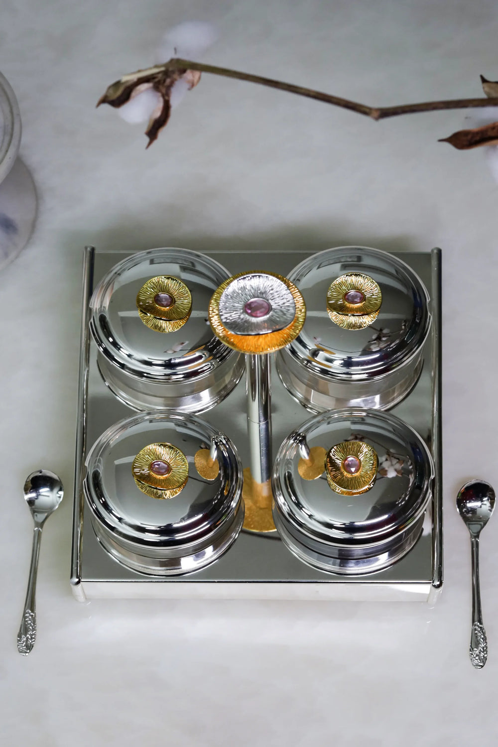 Eternal Bloom Silver-Plated Condiment Set - image 2