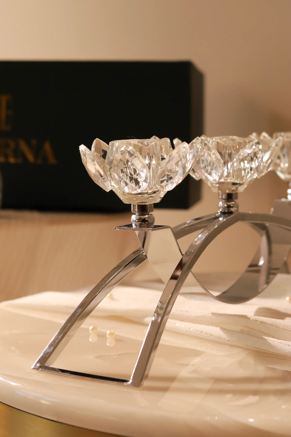 Verona Crystal Bloom Three-Light Candelabra - image 3