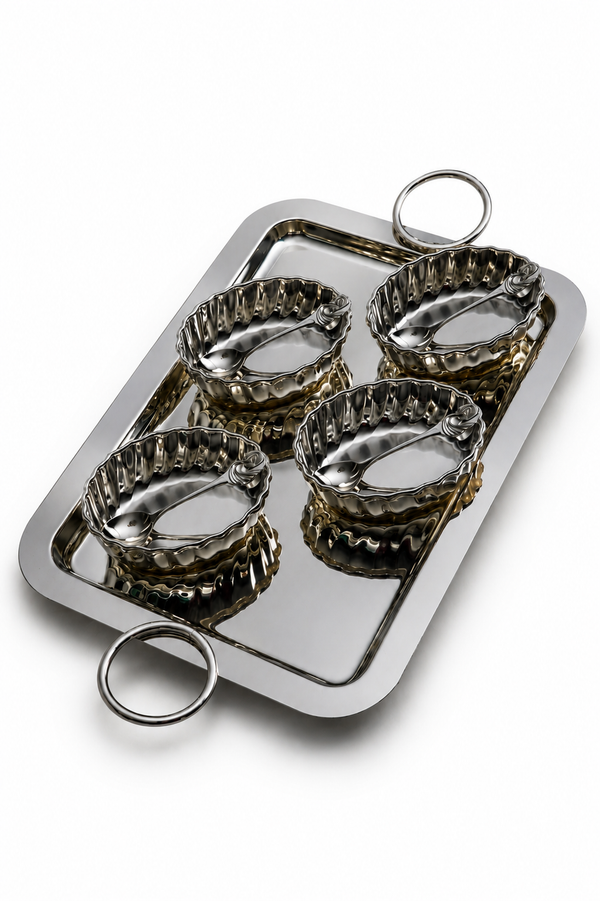 Verona Ring Handle Quattro Bowl Condiment Set
