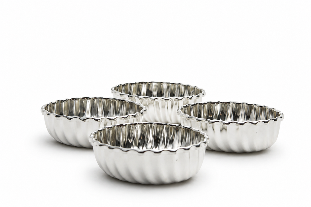 Fluted Nut & Grape Bowl Set of 4 with Spoons