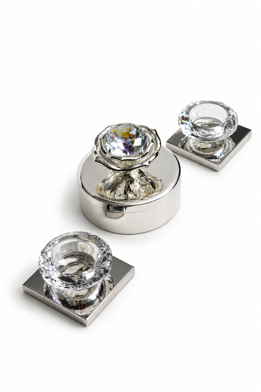 Diamond Finial Trinket Box & Tealight Set