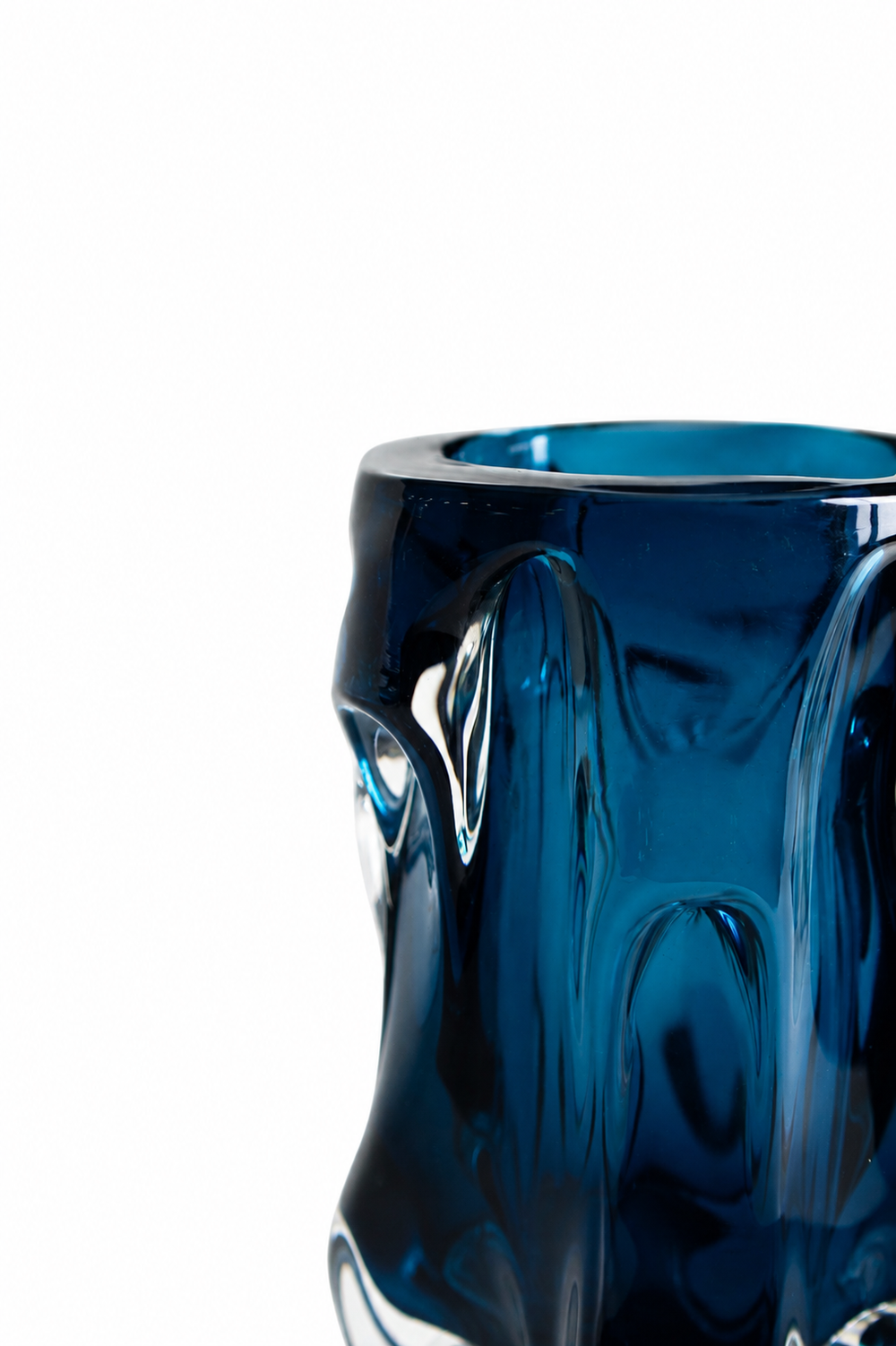 Teal Sommerso Clawed-Foot Vase