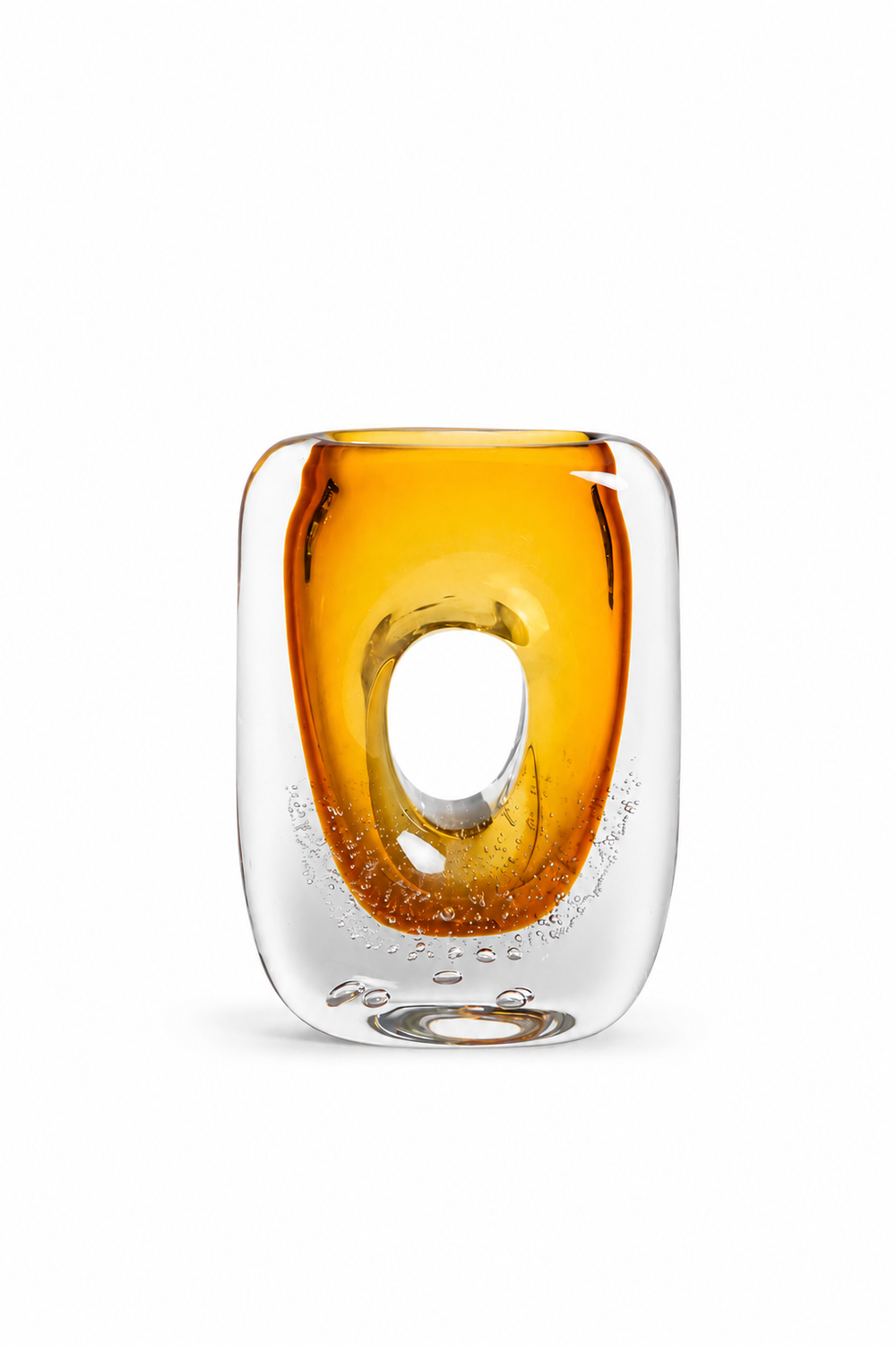 Amber Bubble Ring Vase