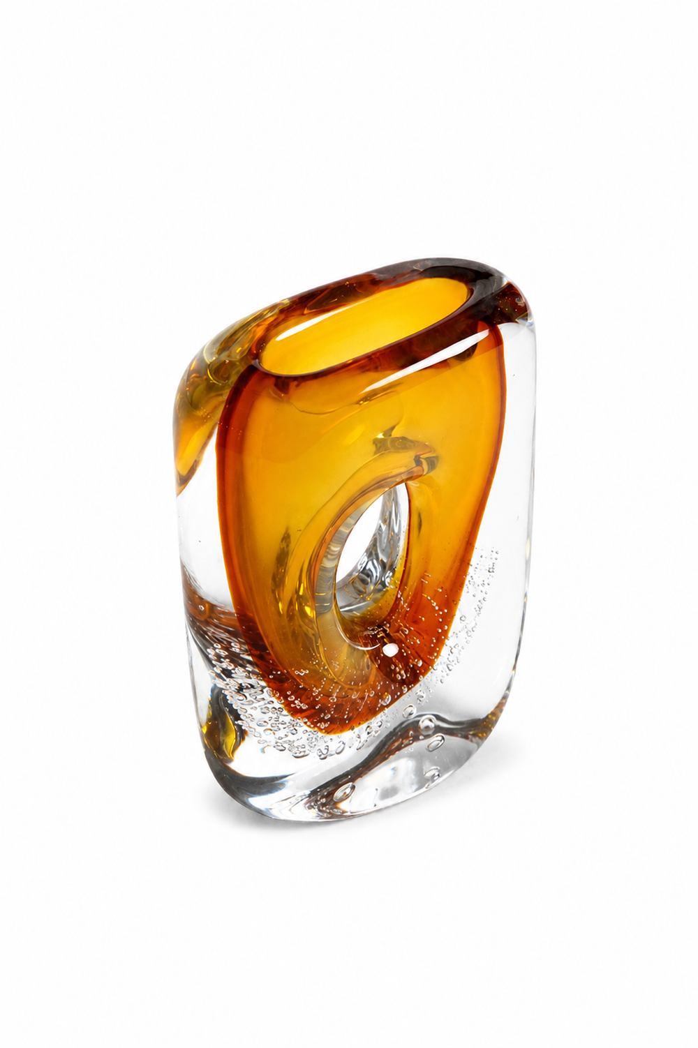 Amber Bubble Ring Vase
