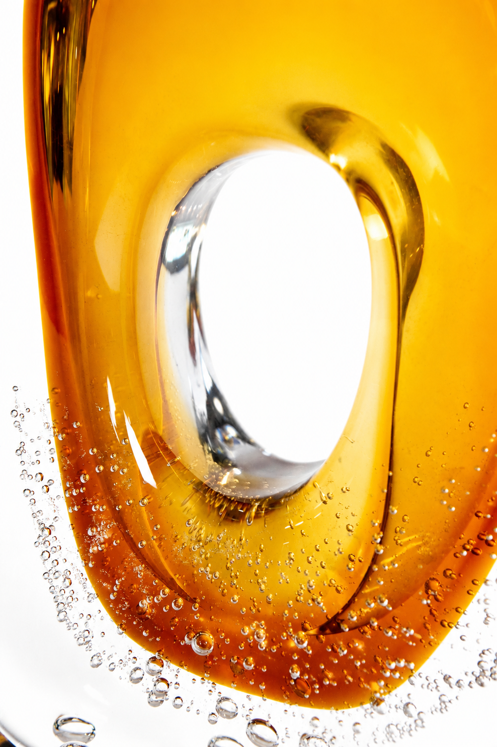 Amber Bubble Ring Vase