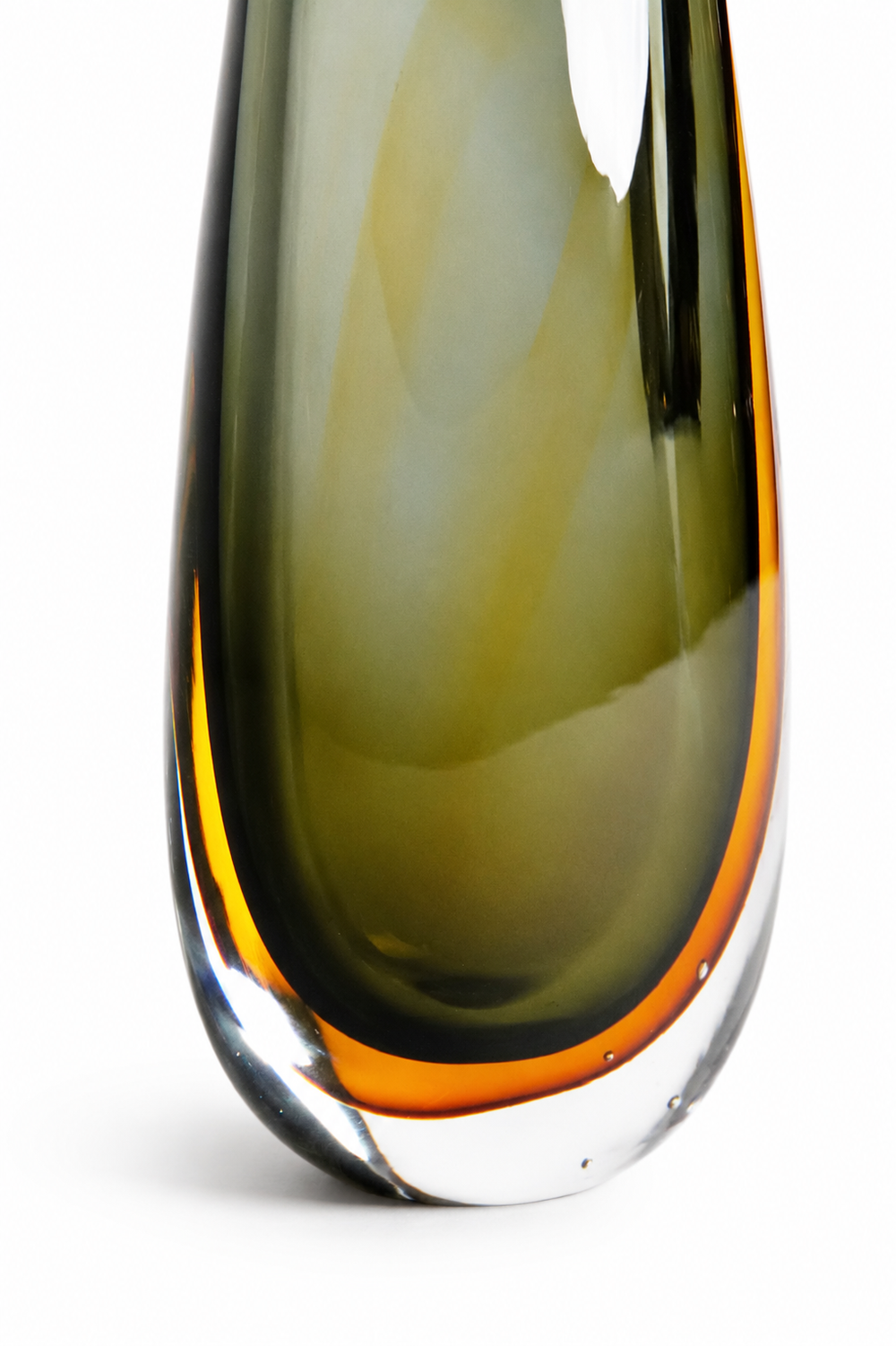 Grey-Green to Amber Teardrop Vase