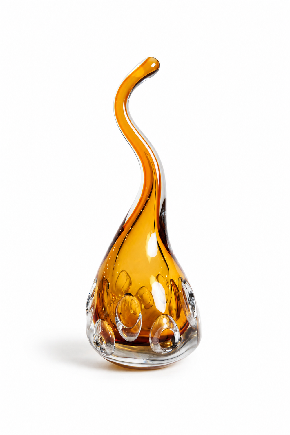 Amber Sculptural Horn Vase