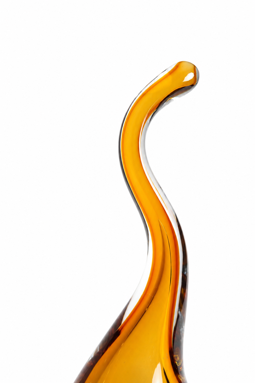 Amber Sculptural Horn Vase