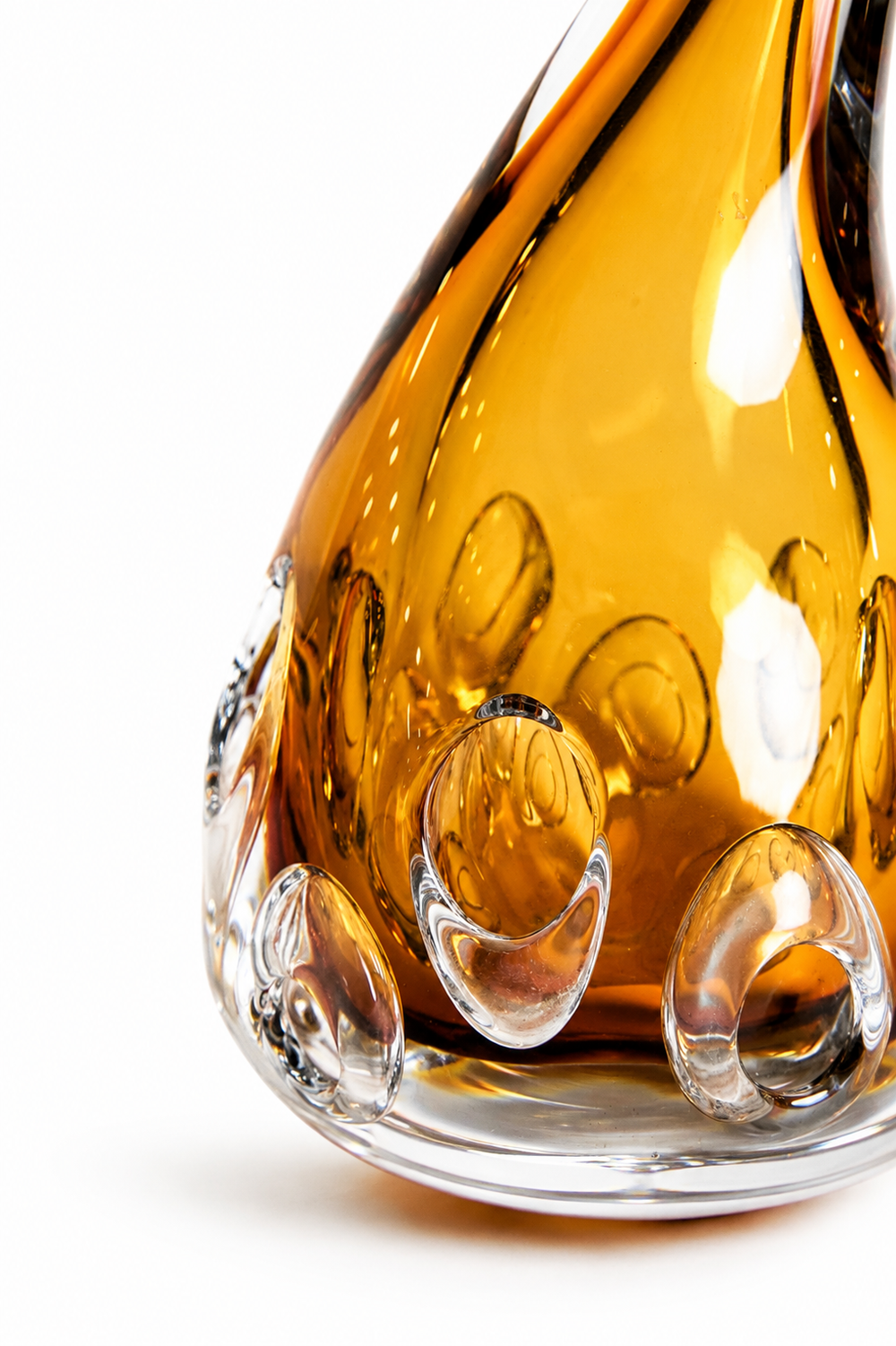 Amber Sculptural Horn Vase