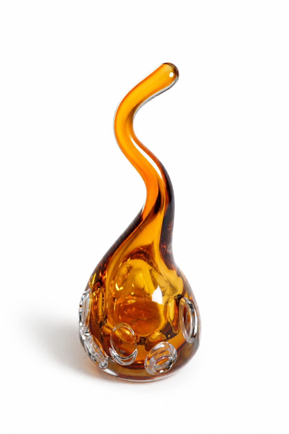 Amber Sculptural Horn Vase