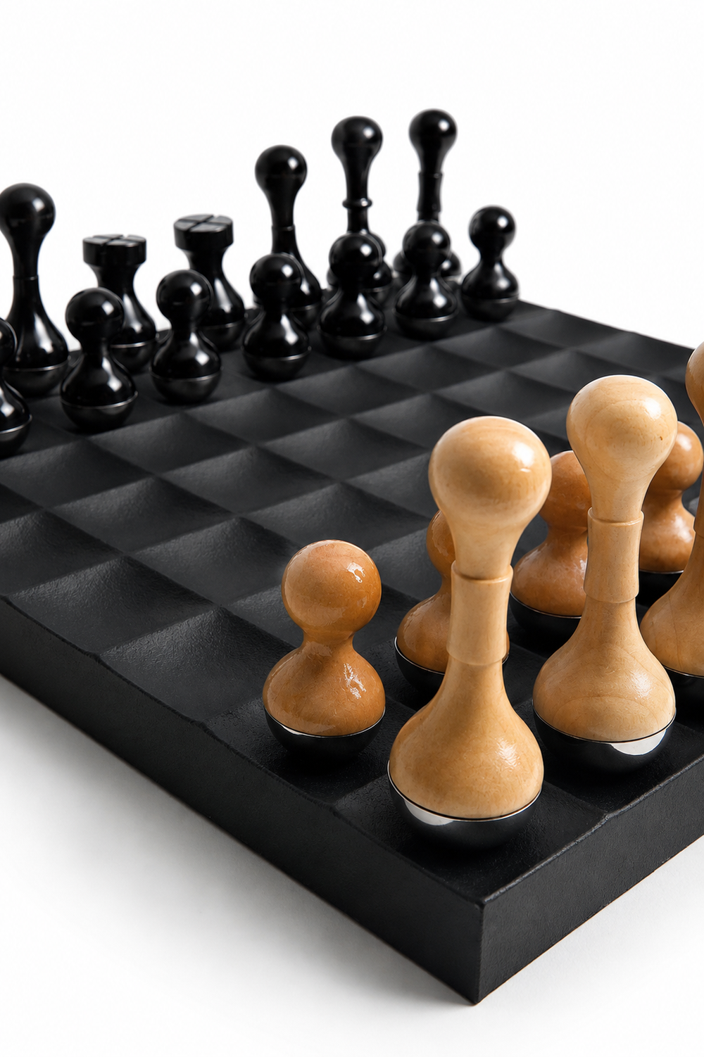 Exclusive Ebony & Natural Turned Chess Set