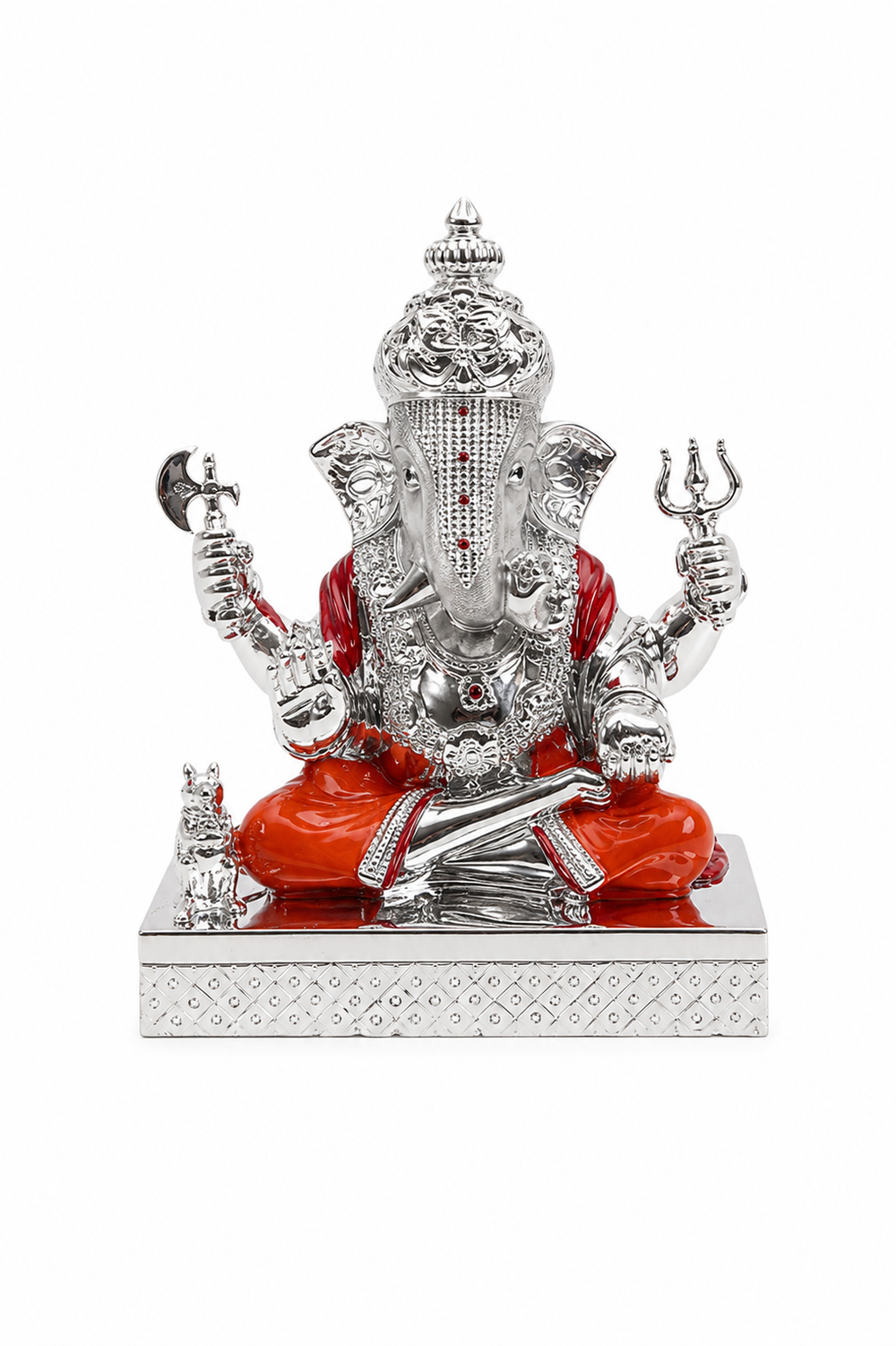 Ganesha Idol with Orange Detailing