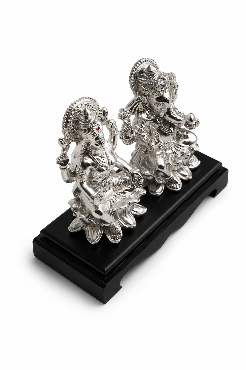 Lakshmi-Ganesh Idol Pair, Classic Silver