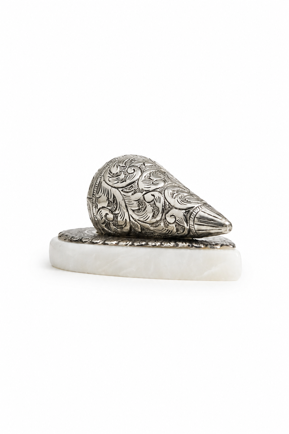 Chased Silver Conch (Shankh)