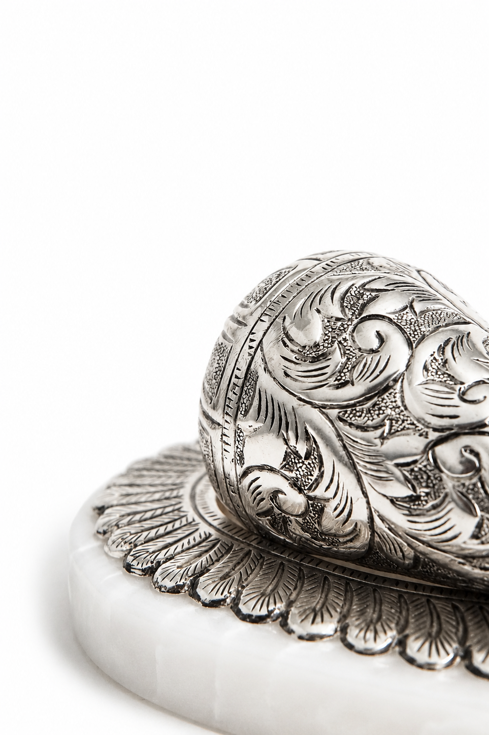 Chased Silver Conch (Shankh)