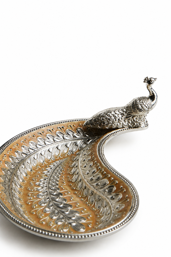Paisley Feather Catchall Dish Pair Small