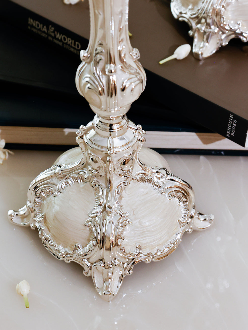 Regal Enamel Baroque Large Candle Stands