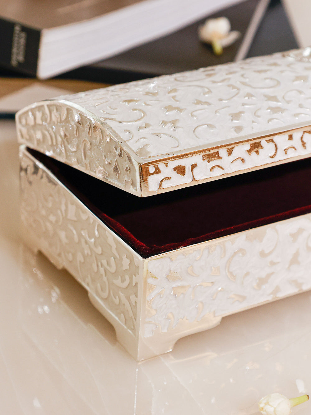 Regal Enamel Vine Jewellery Box