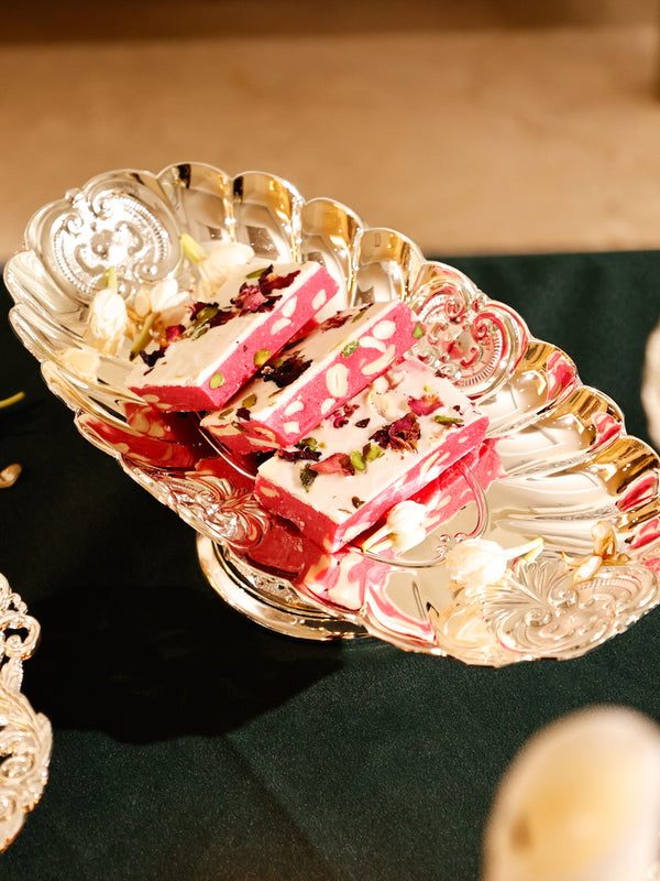 Regal Swirl Oval Pedestal Serving Dish