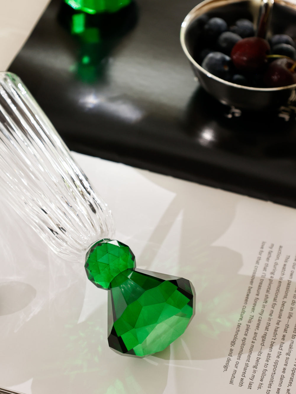 Library Bar Emerald Flute and Snack Bowl Set
