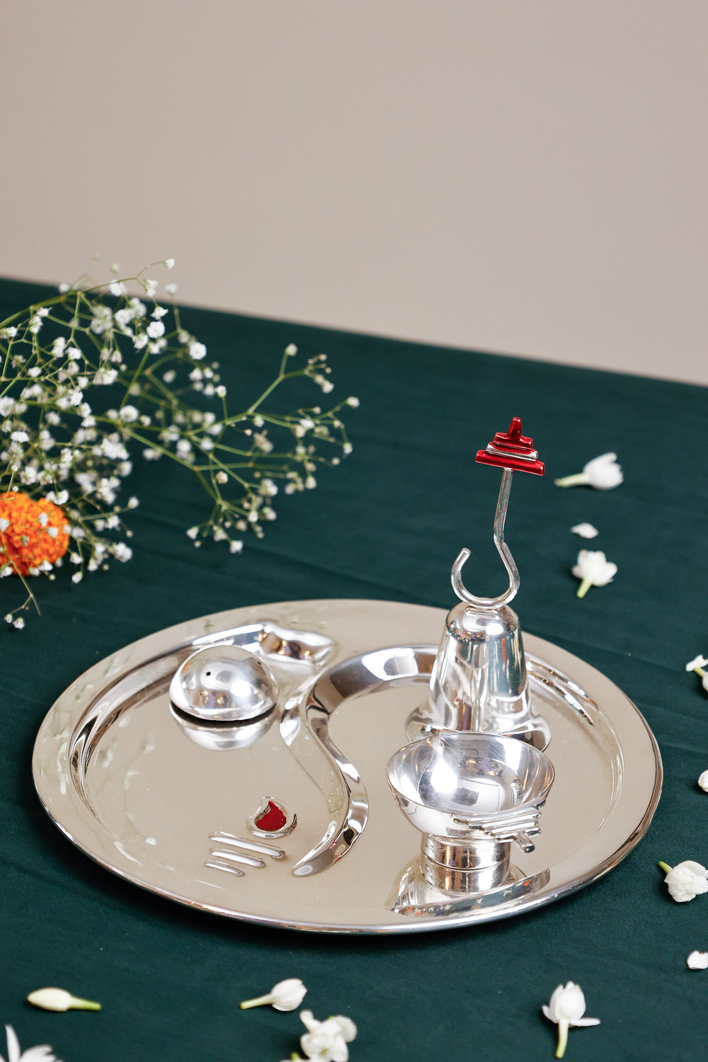 Ganesh Motif Pooja Thali Set