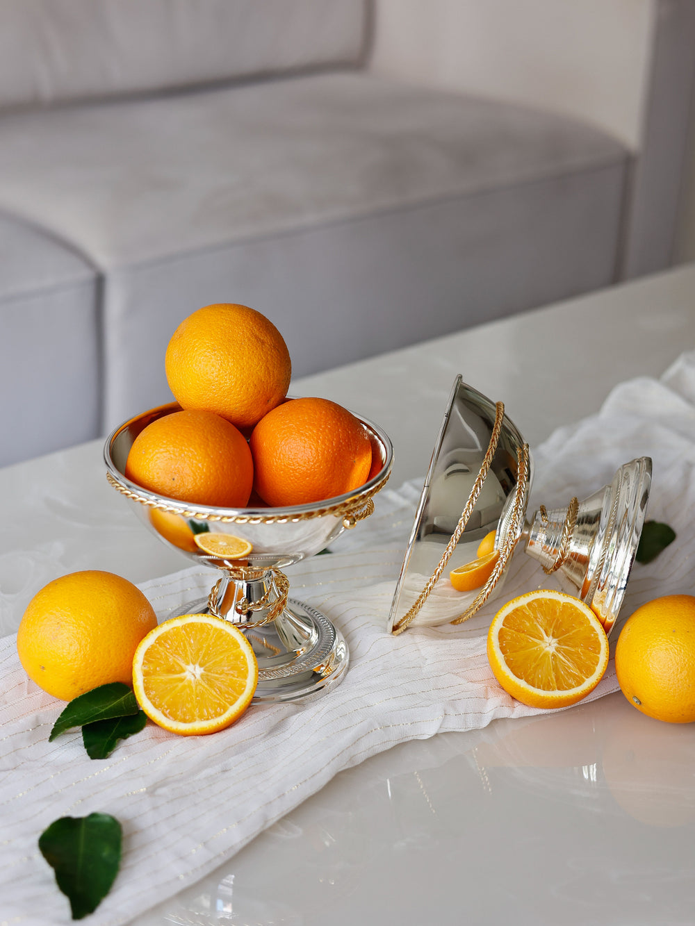 Verona Golden Rope Footed Bowl Set