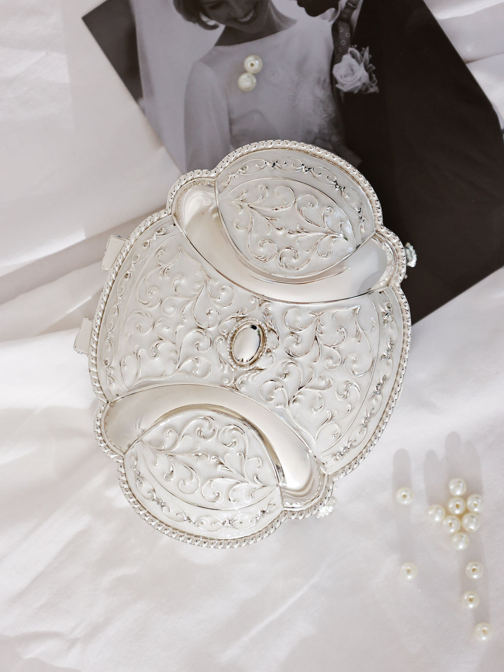 Regal Ornate Jewellery Box + Regal Ornate candle stands set of 2