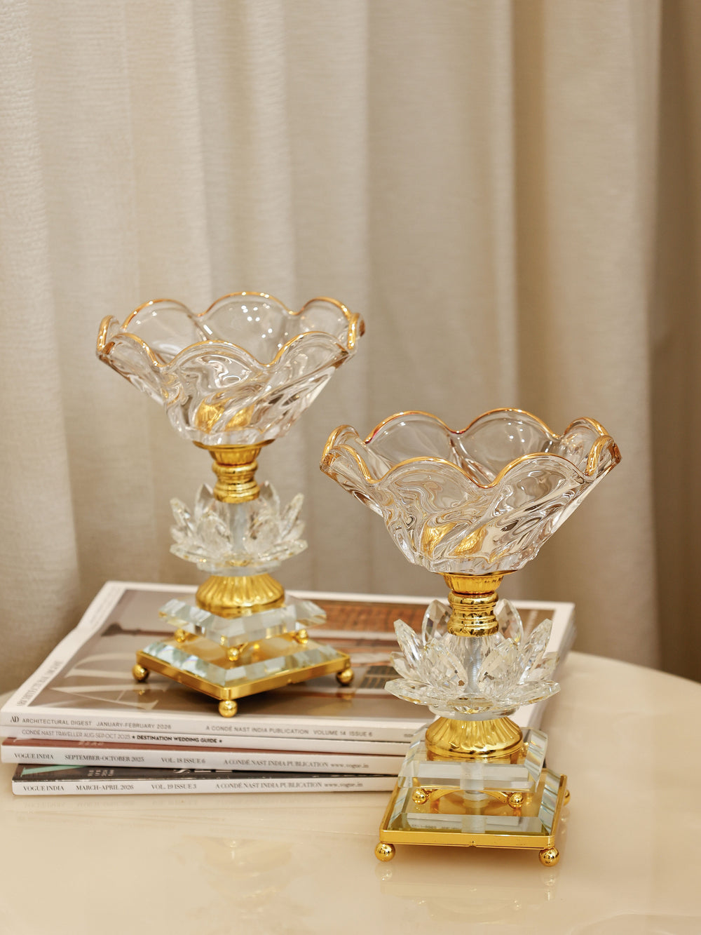Library Bar Golden Lotus Footed Bowl Set