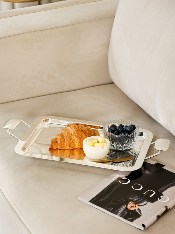Verona Handled Ripple Rectangular Serving Tray