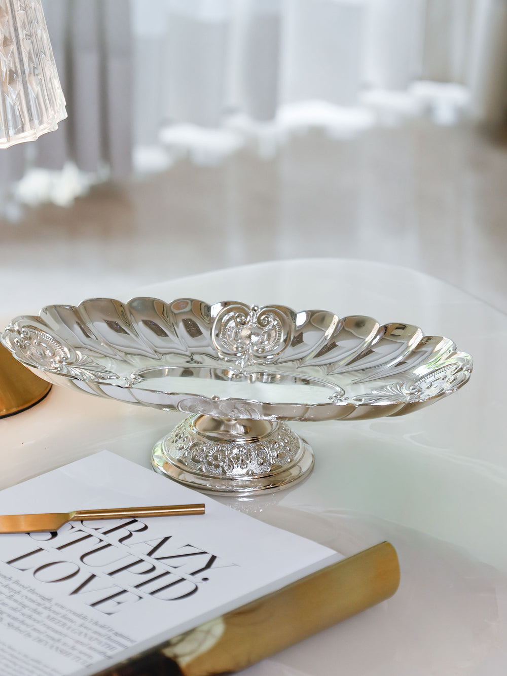 Regal Swirl Oval Pedestal Serving Dish
