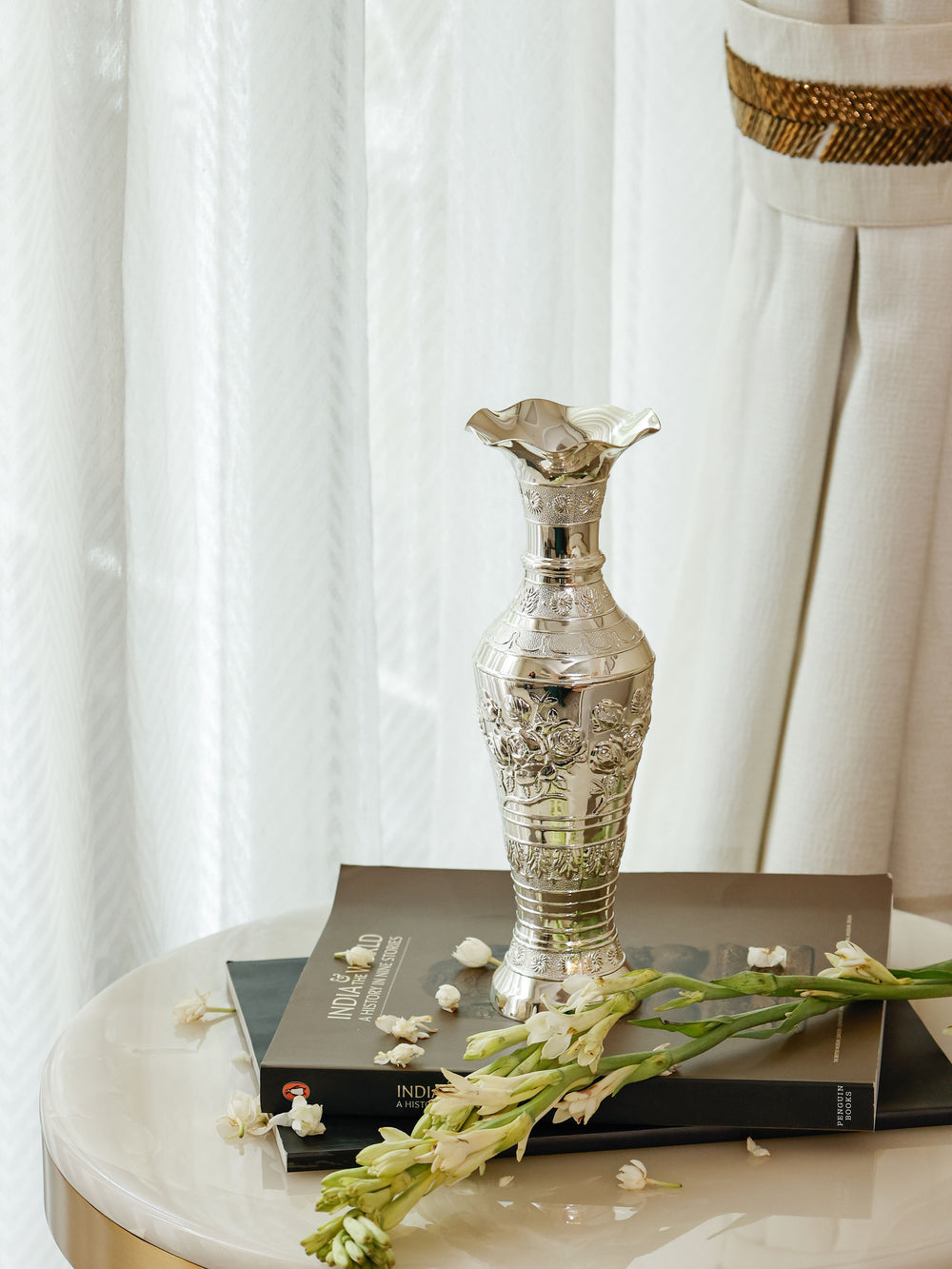 Regal Rose Relief Flower Vase