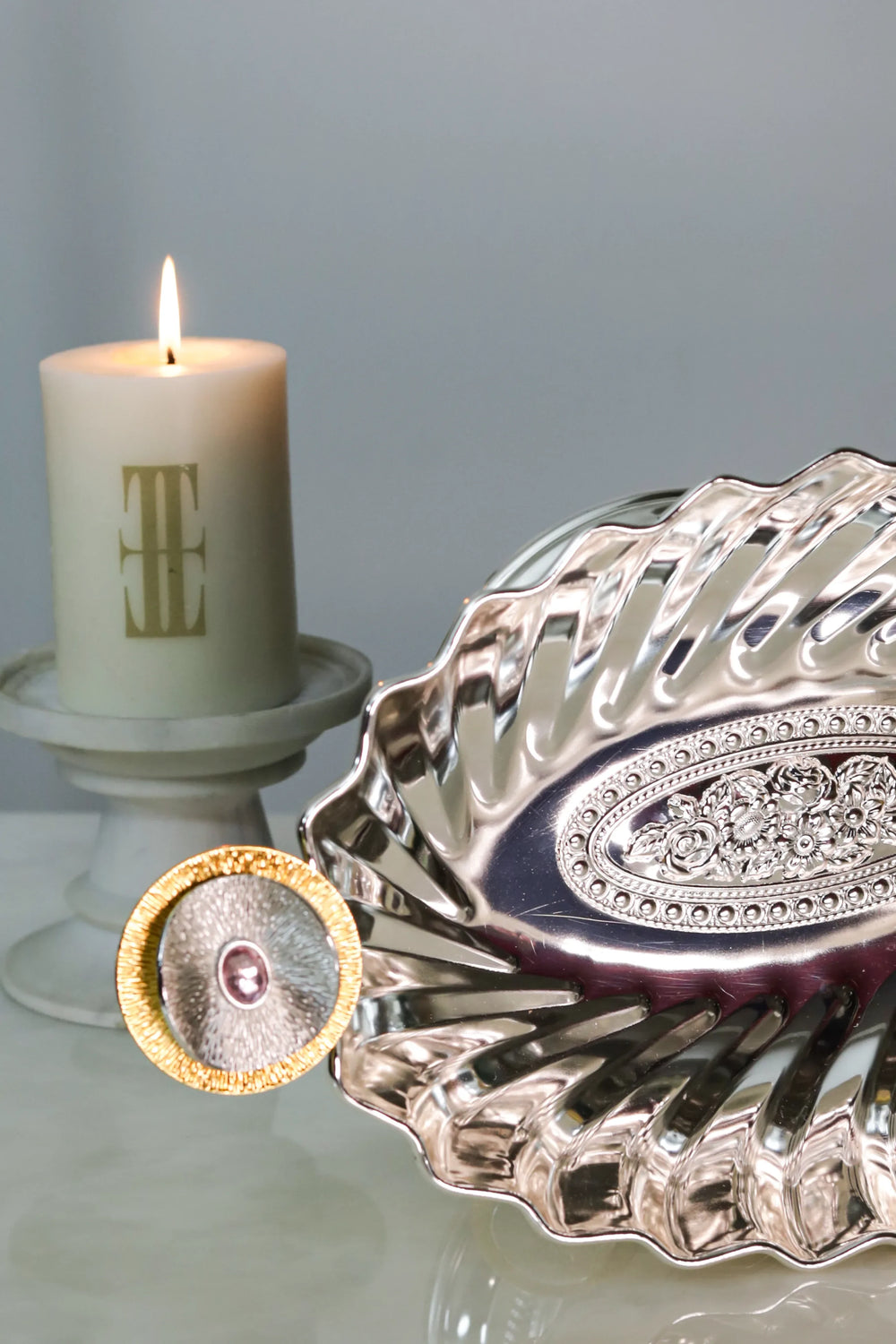 Eternal Bloom Silver-Plated Fruit Bowl - image 3