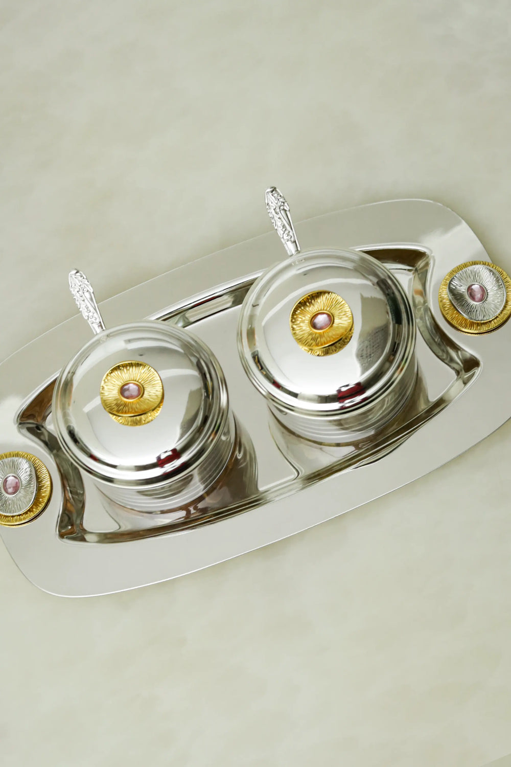Eternal Bloom Silver-Plated Double Bowl Condiment Set - image 2