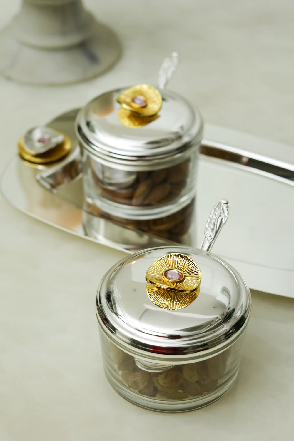 Eternal Bloom Silver-Plated Double Bowl Condiment Set - image 3