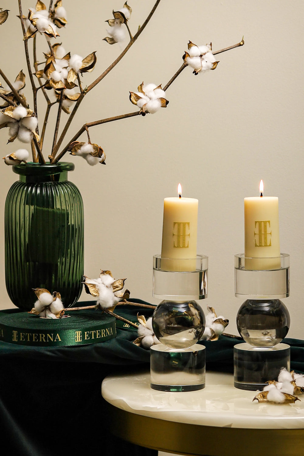 Glassmith's Stacked Sphere Candle Stands - image 1,Glassmith's Stacked Sphere Candle Stands - image 2,Glassmith's Stacked Sphere Candle Stands - image 3