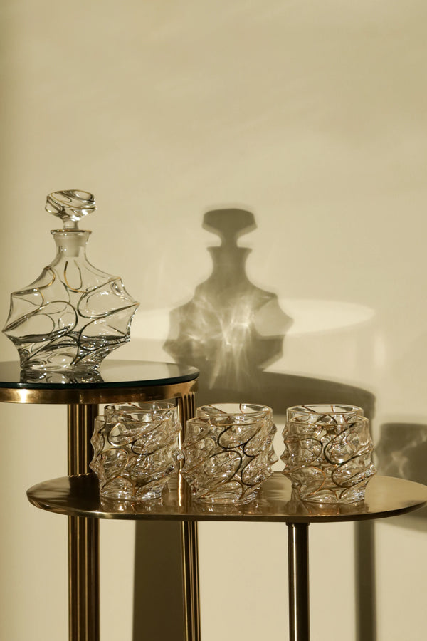 Library Bar Twisted Crystal Decanter Set - image 1,Library Bar Twisted Crystal Decanter Set - image 2,Library Bar Twisted Crystal Decanter Set - image 3,Library Bar Twisted Crystal Decanter Set - image 4