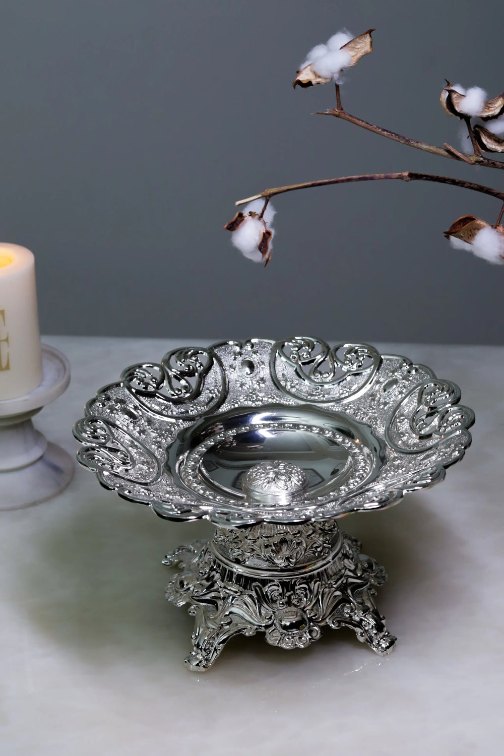 Regal Crown Etched Fruit Compote - image 1,Regal Crown Etched Fruit Compote - image 2,Regal Crown Etched Fruit Compote - image 3