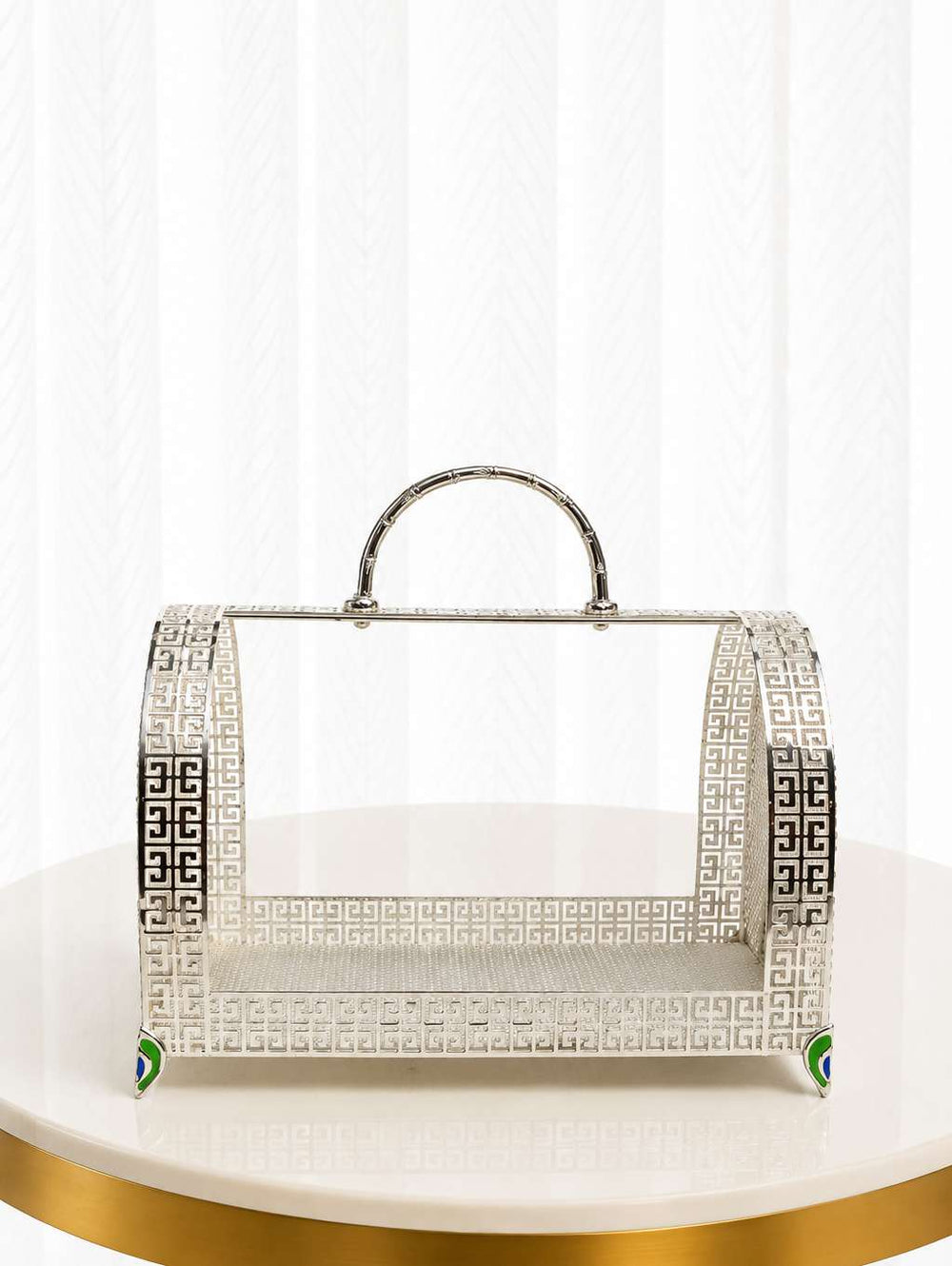 Regal Greek Key Fretwork Hamper Basket